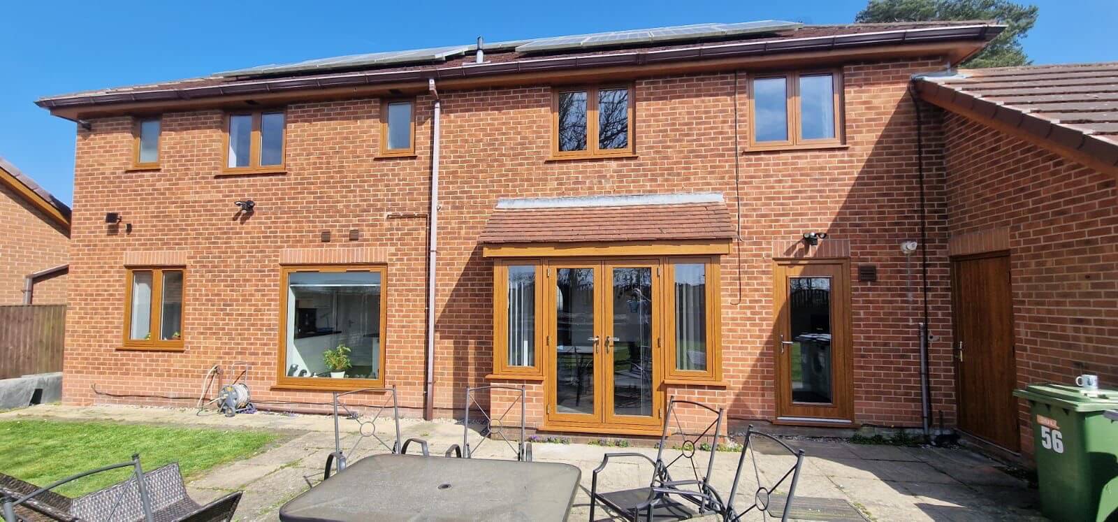 back house view with brown windows